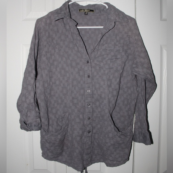Love Stitch Tops - Women’s Love Stitch Button Up Shirt